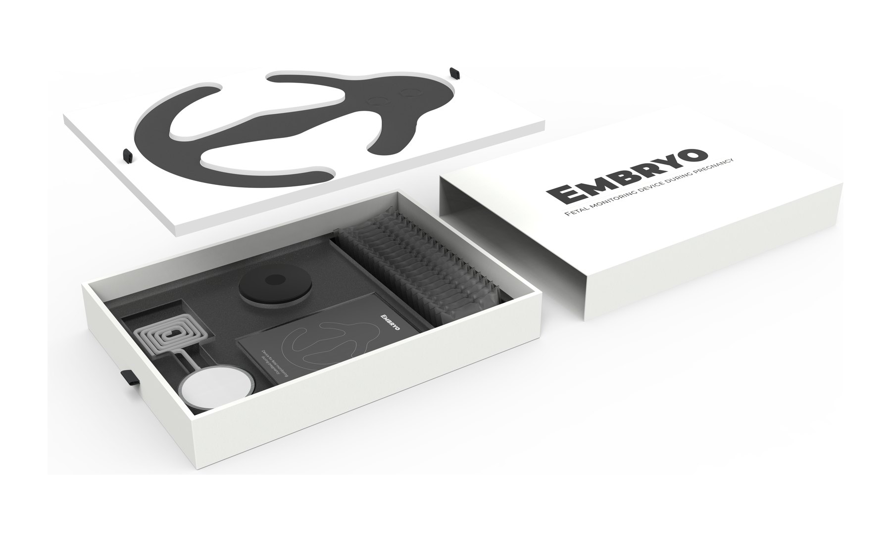 Embryo packaging — open, patch and tray